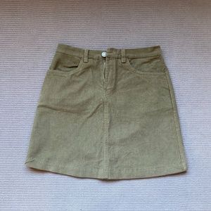Brandy Melville tan corduroy skirt